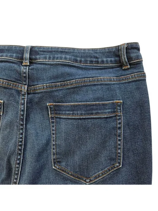 J.Jill Denim High-Rise Boot Cut Jeans Dark Wash Size 14R Cotton Blend Stretch - Picture 9 of 14